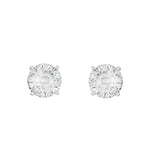Athra Boxed Sterling Silver 8mm Starlight Cubic Zirconia Solitare Stud Earrings