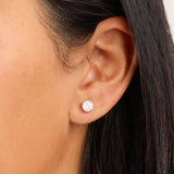 Athra Boxed Sterling Silver 8mm Starlight Cubic Zirconia Solitare Stud Earrings