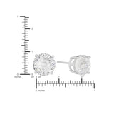 Athra Boxed Sterling Silver 8mm Starlight Cubic Zirconia Solitare Stud Earrings