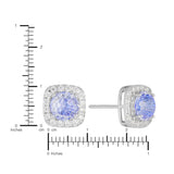 Athra Boxed Sterling Silver 6mm Cubic Zirconia Crush Starlight Halo Stud Earrings