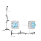 Athra Boxed Sterling Silver 6mm Cubic Zirconia Crush Starlight Halo Stud Earrings