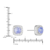 Athra Boxed Sterling Silver 6mm Cubic Zirconia Crush Starlight Halo Stud Earrings