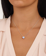 Athra Boxed Sterling Silver 16+2" 8mm Starlight Cubic Zirconia Solitare Necklace