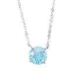 Athra Boxed Sterling Silver 16+2" 8mm Starlight Cubic Zirconia Solitare Necklace