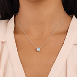 Athra Boxed Sterling Silver 16+2" 8mm Starlight Cubic Zirconia Solitare Necklace