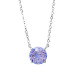 Athra Boxed Sterling Silver 16+2" 8mm Starlight Cubic Zirconia Solitare Necklace