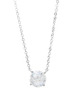 Athra Boxed Sterling Silver 16+2" 8mm Starlight Cubic Zirconia Solitare Necklace