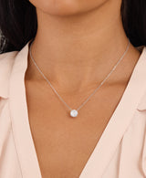 Athra Boxed Sterling Silver 16+2" 8mm Starlight Cubic Zirconia Solitare Necklace