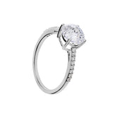 Athra Boxed Sterling Silver 8mm Starlight Cubic Zirconia Ring - Size 7