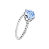 Athra Boxed Sterling Silver 8mm Starlight Cubic Zirconia Ring - Size 7