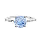 Athra Boxed Sterling Silver 8mm Starlight Cubic Zirconia Ring - Size 7