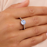 Athra Boxed Sterling Silver 8mm Starlight Cubic Zirconia Ring - Size 7