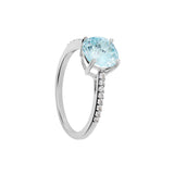Athra Boxed Sterling Silver 8mm Starlight Cubic Zirconia Ring - Size 7