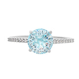 Athra Boxed Sterling Silver 8mm Starlight Cubic Zirconia Ring - Size 7