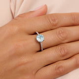 Athra Boxed Sterling Silver 8mm Starlight Cubic Zirconia Ring - Size 7