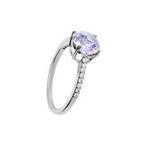 Athra Boxed Sterling Silver 8mm Starlight Cubic Zirconia Ring - Size 7