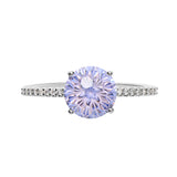 Athra Boxed Sterling Silver 8mm Starlight Cubic Zirconia Ring - Size 7