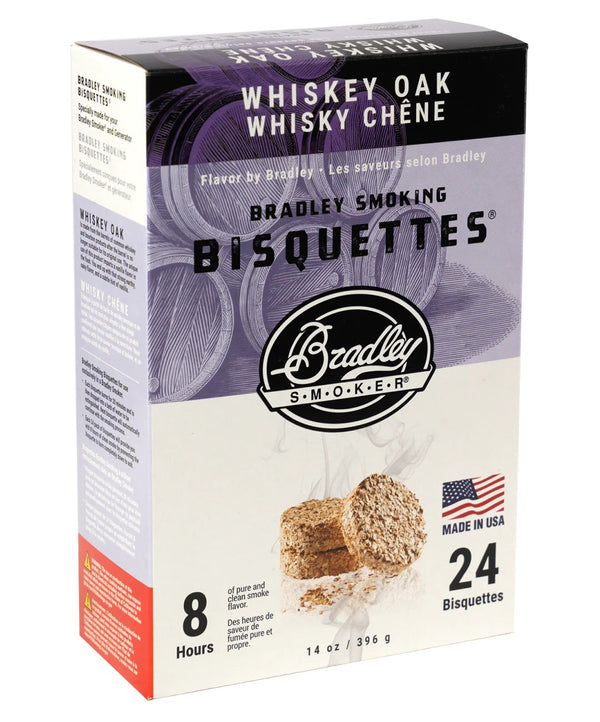 Bradley Smoker Whiskey Oak Wood Bisquettes - 24 Pack