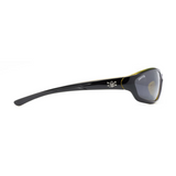 Calcutta Bowman Shiny Black Frames - Silver Mirror Lens - Polarized Sunglasses