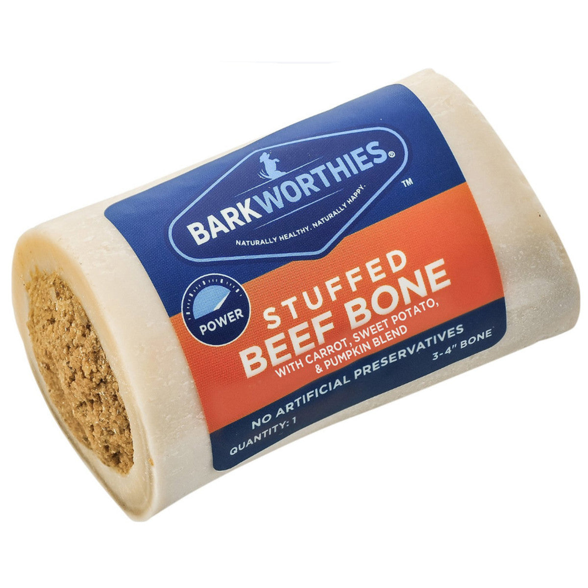 Barkworthies 3-4" Shin Bone Stuffed with Pumpkin, Sweet Potato, & Carrot