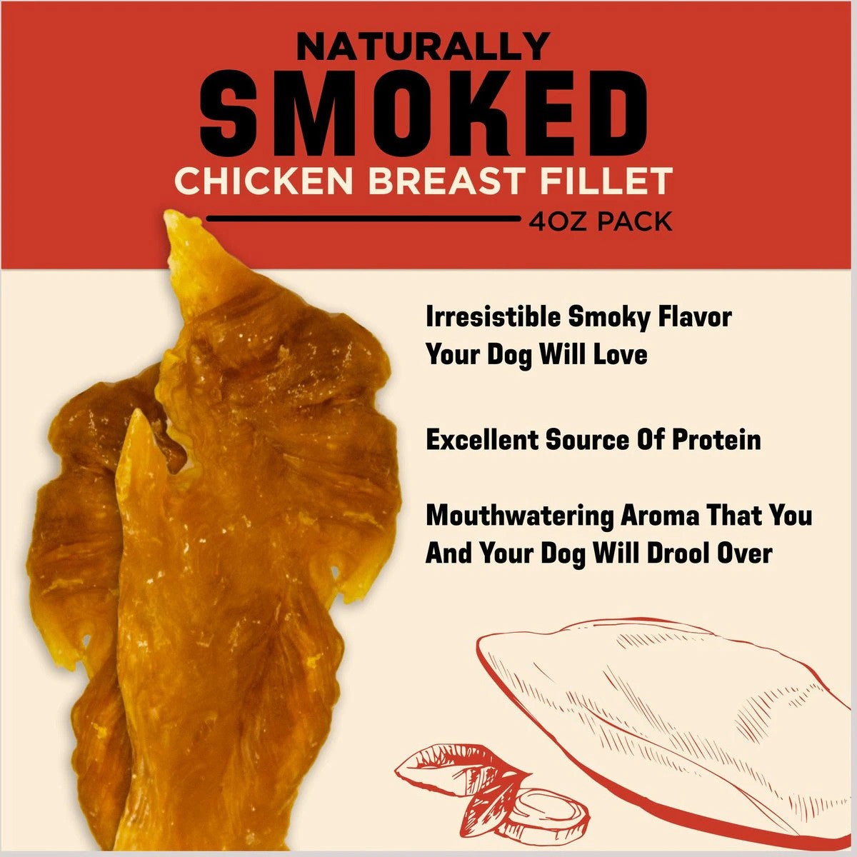 Barkworthies Smoked Chicken Fillet Dog Treats - 4 oz.