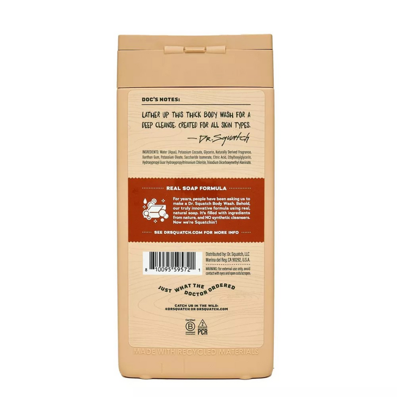 Dr. Squatch Wood Barrel Bourbon Body Wash - 14 oz.