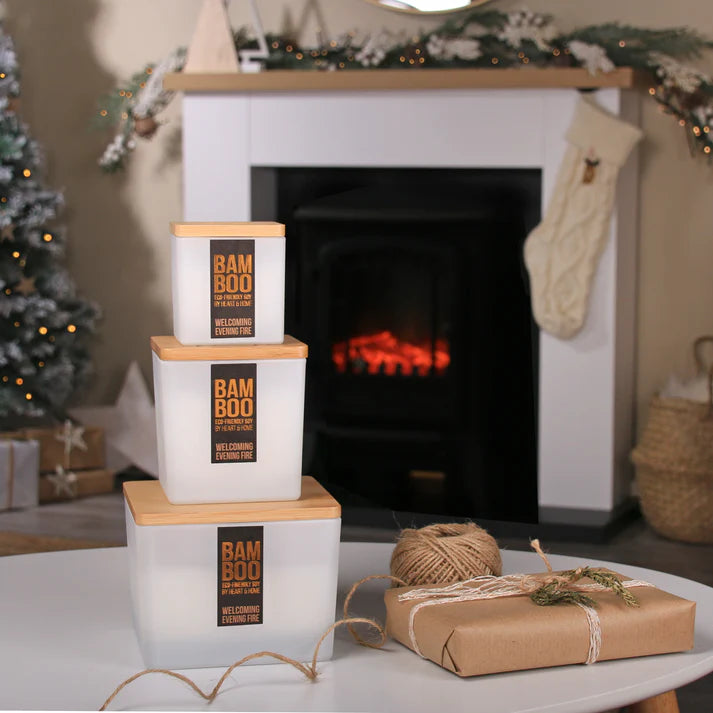 Heart & Home Bamboo Welcoming Evening Fire Small Candle