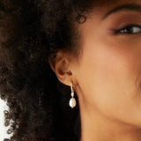 Nadri Boheme Large Pearl & Cubic Zirconia Drop Earrings
