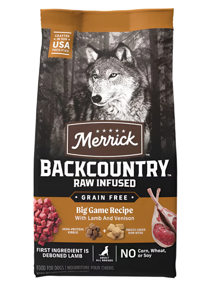 Merrick Backcountry Raw Infused Big Game Recipe Grain-Free Dry Dog Food - 20lbs.