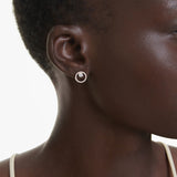 Swarovski Constella Stud Earrings - Round cut, White, Rose gold-tone plated