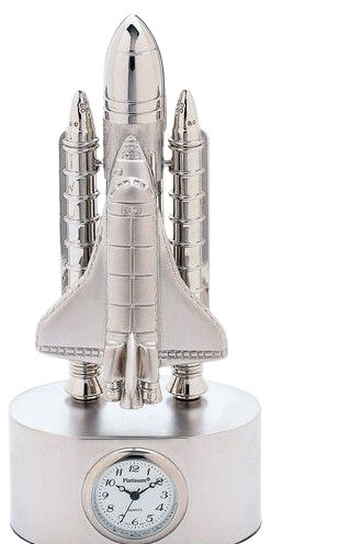 Sanis Enterprises Silver Space Shuttle Clock