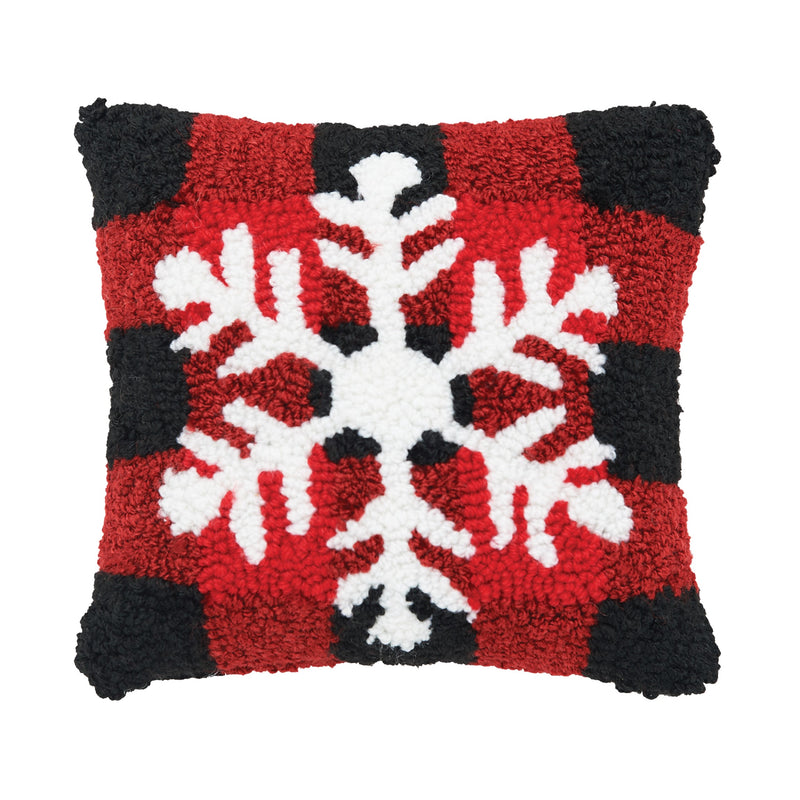 C&F Home Checkerd Snowflake Pillow