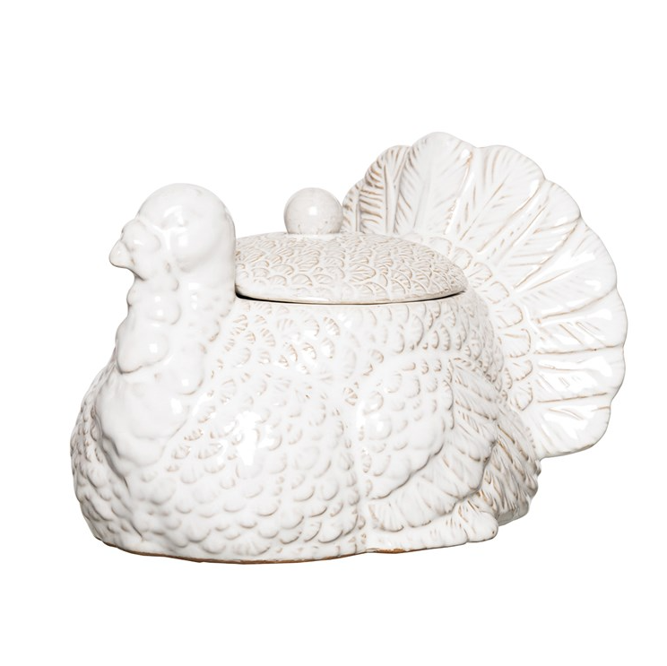 C&F Home White Turkey Cookie Jar