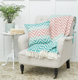 C&F Home Chevron Coral and Green Throw Blanket