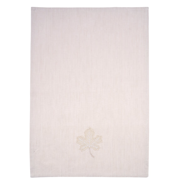 C&F Home Neutral Maple Leaves Kitchen Towel