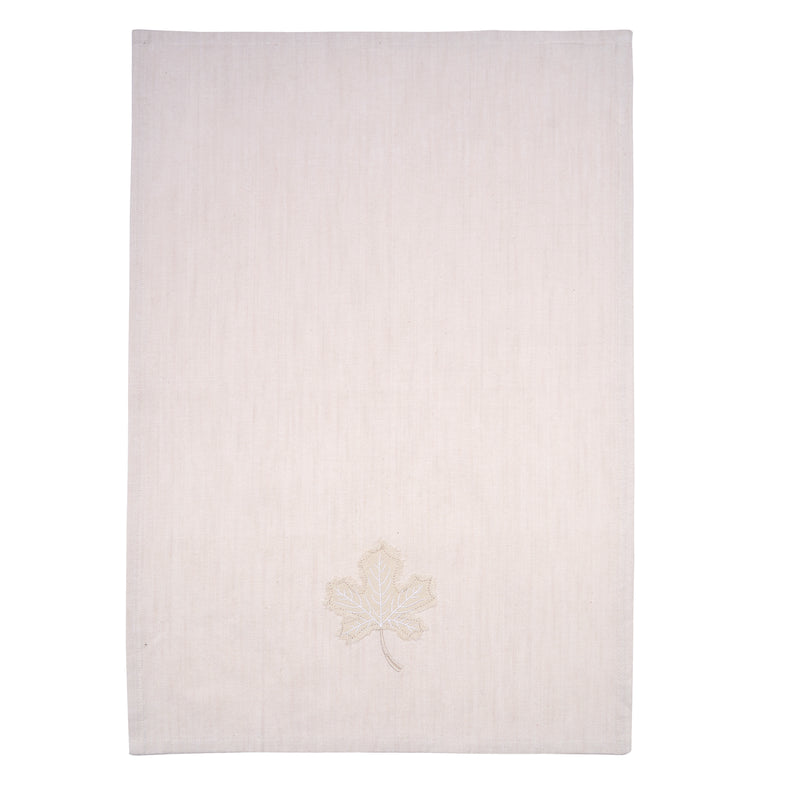 C&F Home Neutral Maple Leaves Kitchen Towel