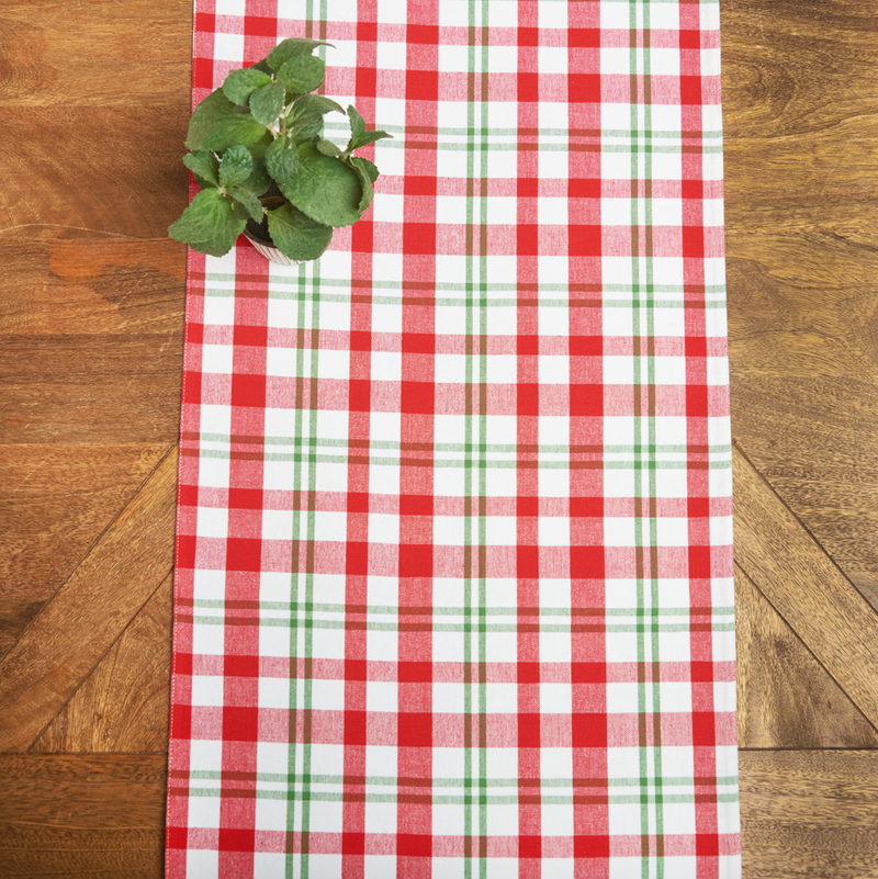 C&F Home Strawberry Patch & Plaid Table Runner