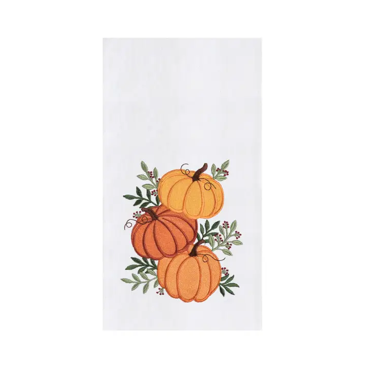 C&F Home Stacked Pumpkin Trio Kitchen Towel