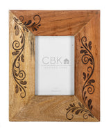 Ganz Natural Carved Leaf Wooden Frame