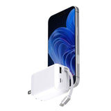 PhoneSuit Novo GaN All-in-One USB-C/A Wall Charger - Built-in Retractable USB-C Cable - 65W PD