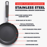 GreenPan Bobby Flay 2-Piece Stainless Steel Frypan Set