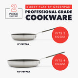 GreenPan Bobby Flay 2-Piece Stainless Steel Frypan Set