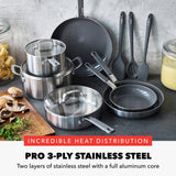 GreenPan Bobby Flay 12-Piece Stainless Steel Cookware Set