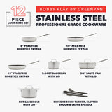 GreenPan Bobby Flay 12-Piece Stainless Steel Cookware Set