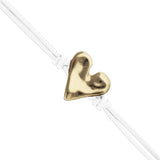 UNOde50 White Leather Gold Heart Bracelet - Medium