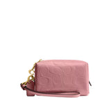 Coach Box Program Patent Signature Leather Essential Mini Cosmetic Pouch