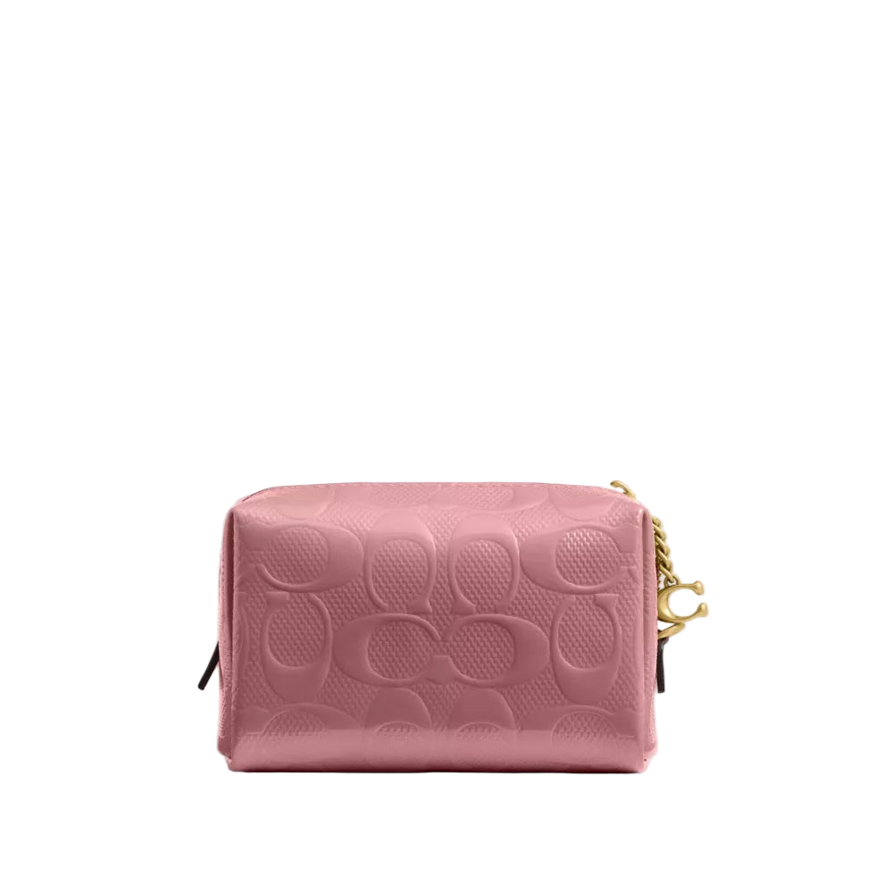 Coach Box Program Patent Signature Leather Essential Mini Cosmetic