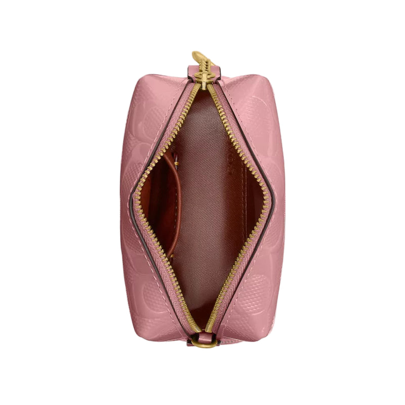 Coach Box Program Patent Signature Leather Essential Mini Cosmetic Pouch