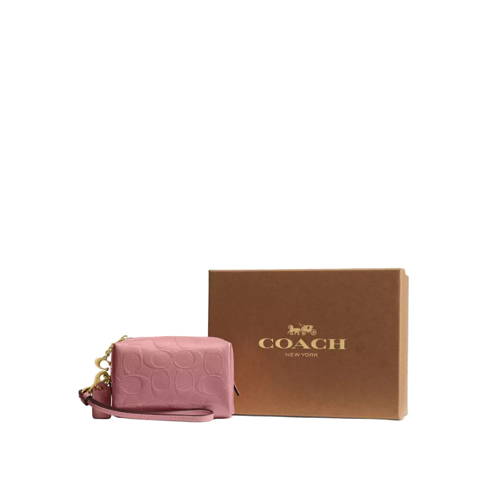 Coach Box Program Patent Signature Leather Essential Mini Cosmetic