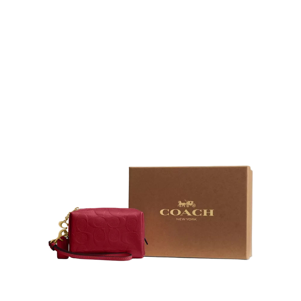 Coach Box Program Patent Signature Leather Essential Mini Cosmetic